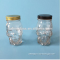 unique skull head glass bottles doomed crystal skull drinking bottle with handle and screw cap